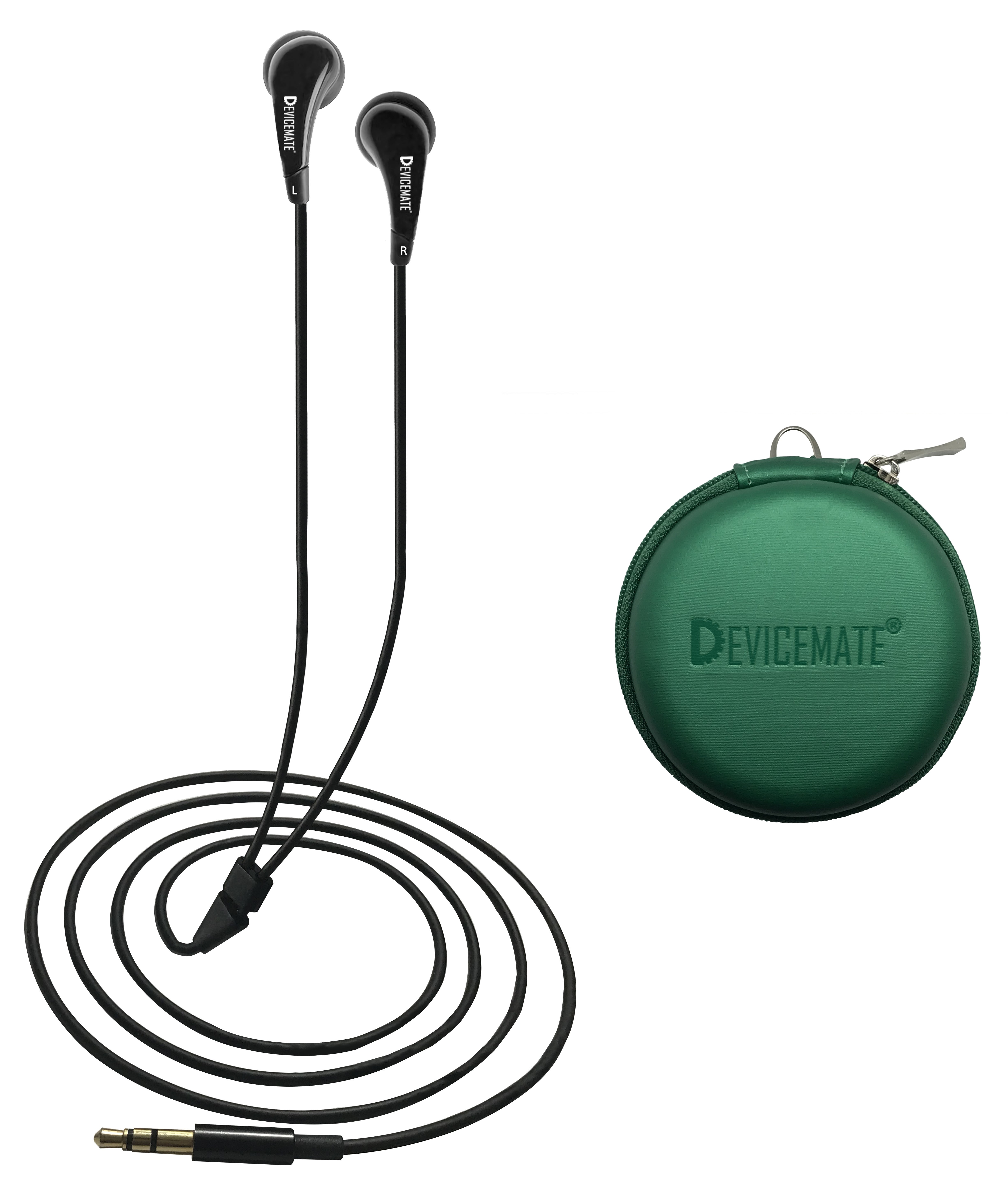 DEVICEMATE® SD 255-CLG In-Ear Stereo Earphone [Forest Green]Case